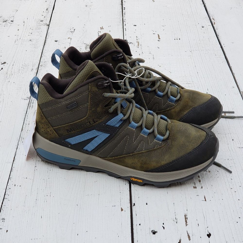 Merrell J99622 Zion Mid Waterproof Hiking Shoes Lace Up Olive Women Sz 7 / 37.5 - Picture 8 of 14